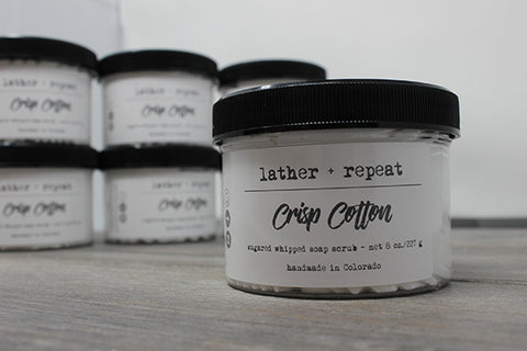 The Crisp Cotton Sugared Whipped Soap Scrub