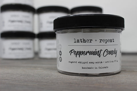 The Peppermint Candy Sugared Whipped Soap Scrub